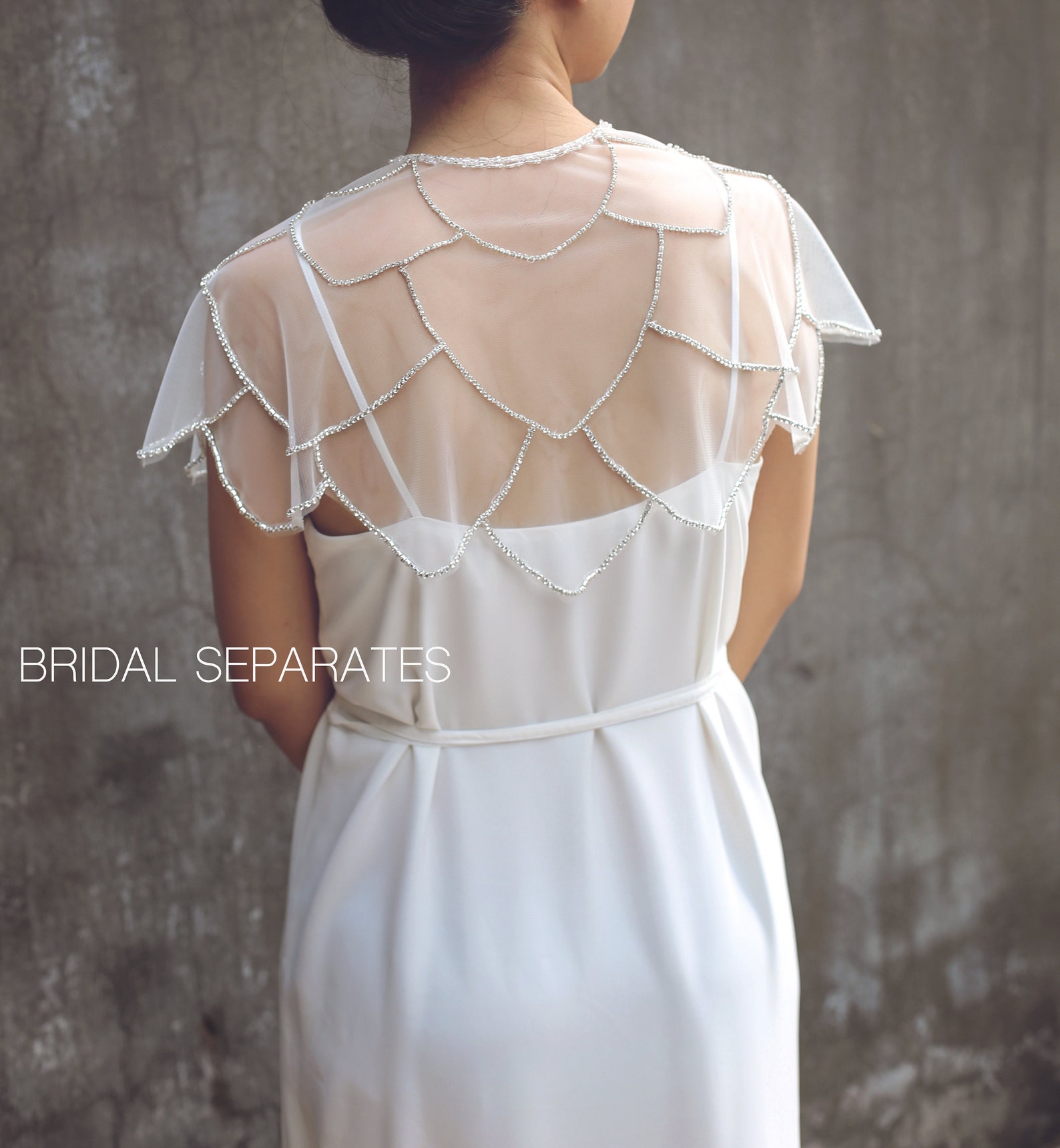 Crystal Bridal Capelet Rhinestones Wedding Capelet Etsy