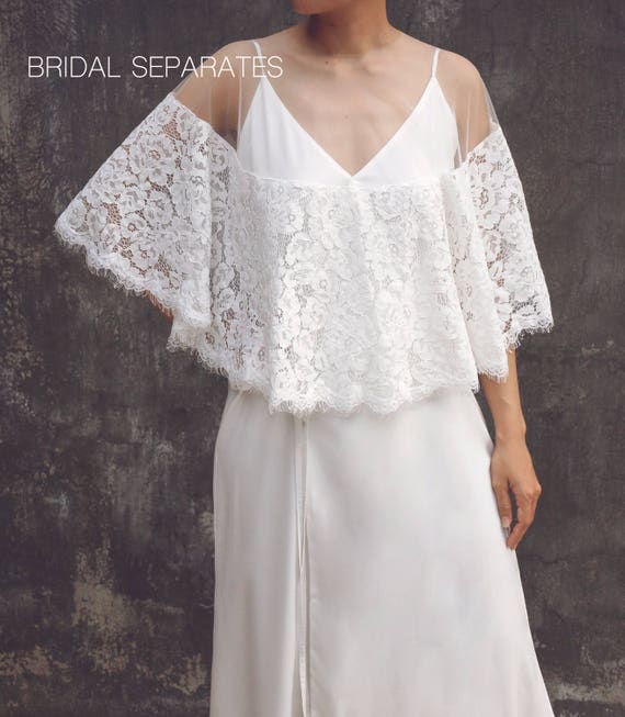 Lace Wedding Dress Cover Up Embellished Bridal Dress Cover Etsy