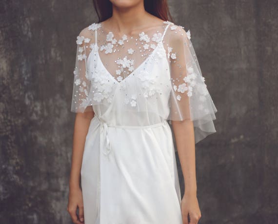 Lace Wedding Dress Cover Up Embellished Bridal Dress Cover Etsy