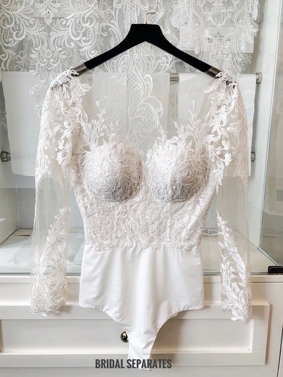 Lace Bridal Bodysuit, Long Sleeve Bridal Bodysuit, Wedding Separates  Bodysuit, Lace Wedding Bodysuit, Lace White Bodysuit / bodysuit 39 -   Canada