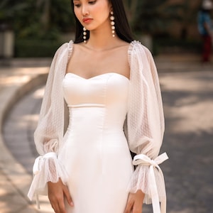 Wedding Dress Sleeves Detachable, Long Sleeves Detachable Bridal, Add On Bridal Sleeves, Custom Wedding Sleeves, Custom Sleeves / code 281