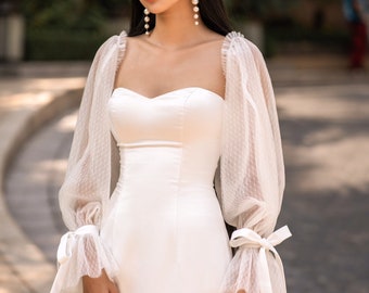 Wedding Dress Sleeves Detachable, Long Sleeves Detachable Bridal, Add On Bridal Sleeves, Custom Wedding Sleeves, Custom Sleeves / code 281