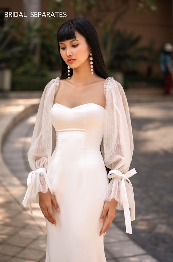 Wedding Dress Sleeves Detachable, Long Sleeves Detachable Bridal, Add On Bridal Sleeves, Custom Wedding Sleeves, Custom Sleeves / code 281