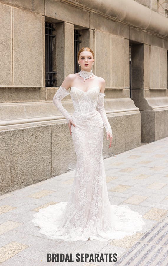 french lace mermaid wedding dress Mermaid Wedding Dress Styles Grace Loves Lace US