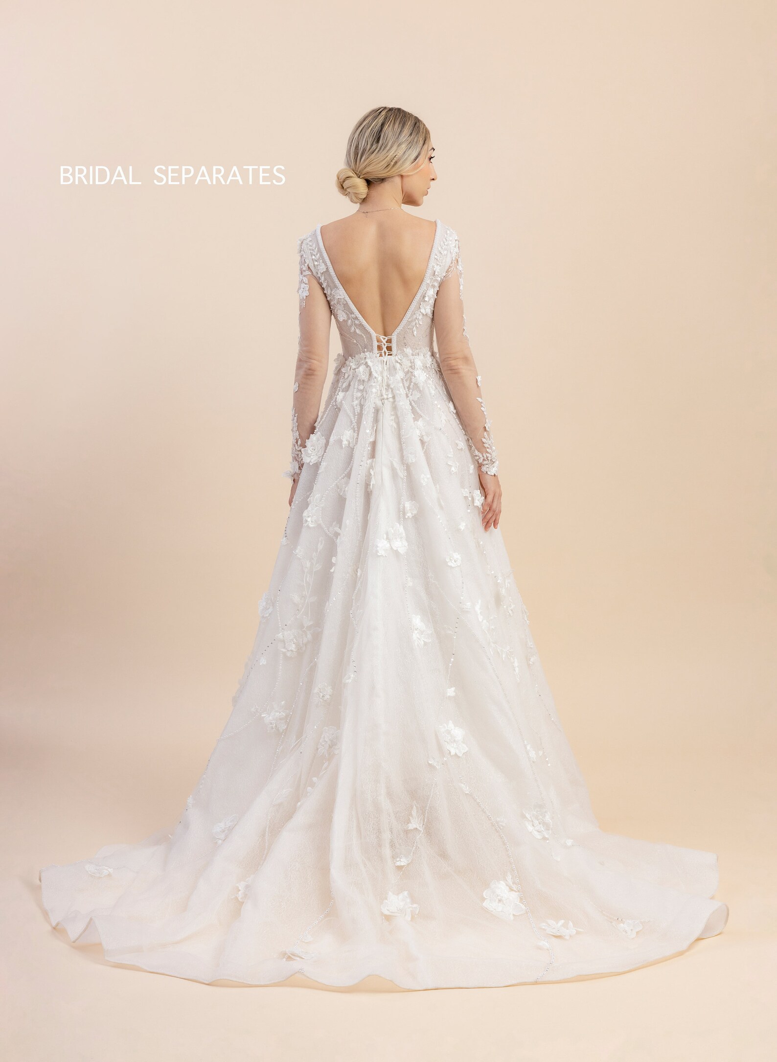 Long Sleeves Wedding Dress Lace Wedding Dress Lace A line Etsy