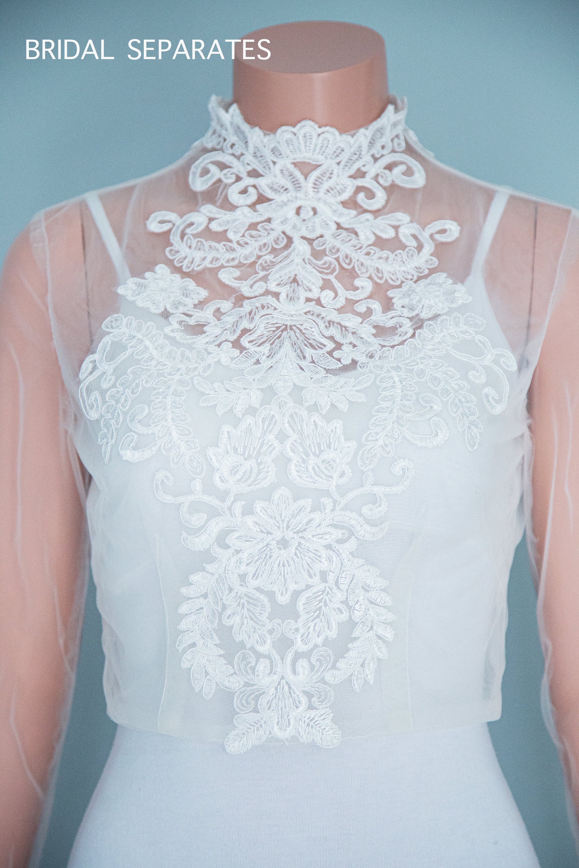 Lace Wedding Topper Lace Bridal Topper Long Sleeve Wedding Etsy