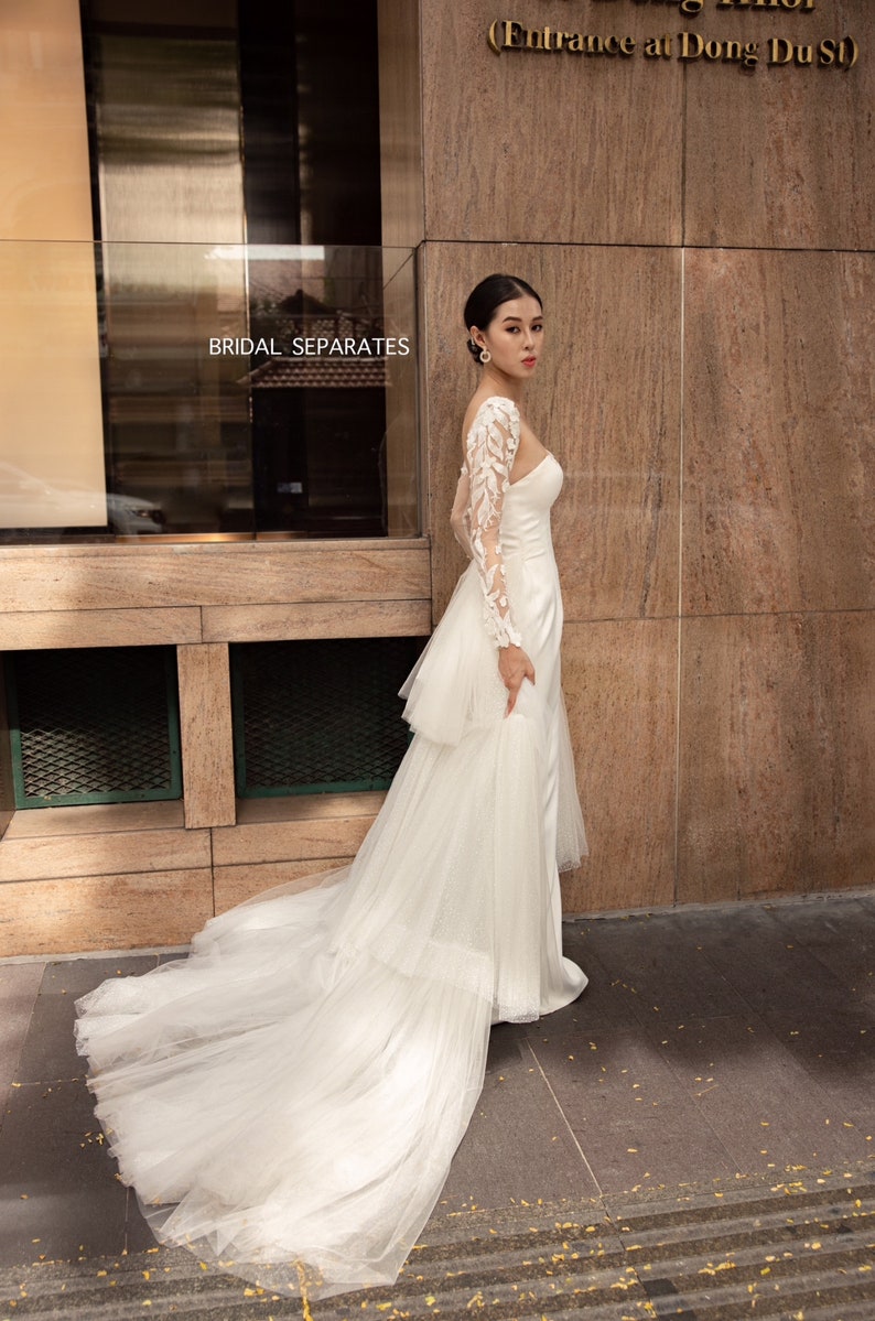 Tiered Wedding Dress Overskirt Tulle Bridal Dress Overskirt | Etsy