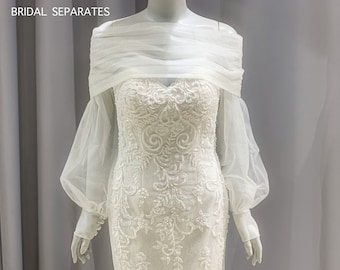 Long Sleeves Bridal Cape, Wedding Dress Shrugs, Bridal Cover Up, Long Sleeves Bridal Bolero, Wedding Bolero, Bridal Bolero / "Cape 148"