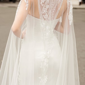 Cathedral Length Wedding Accessories Cape Veil  Bridal Cloak Lace Shoulder Cape Veil