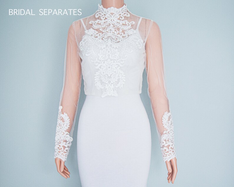 Lace Wedding Topper Lace Bridal Topper Long Sleeve Wedding Etsy