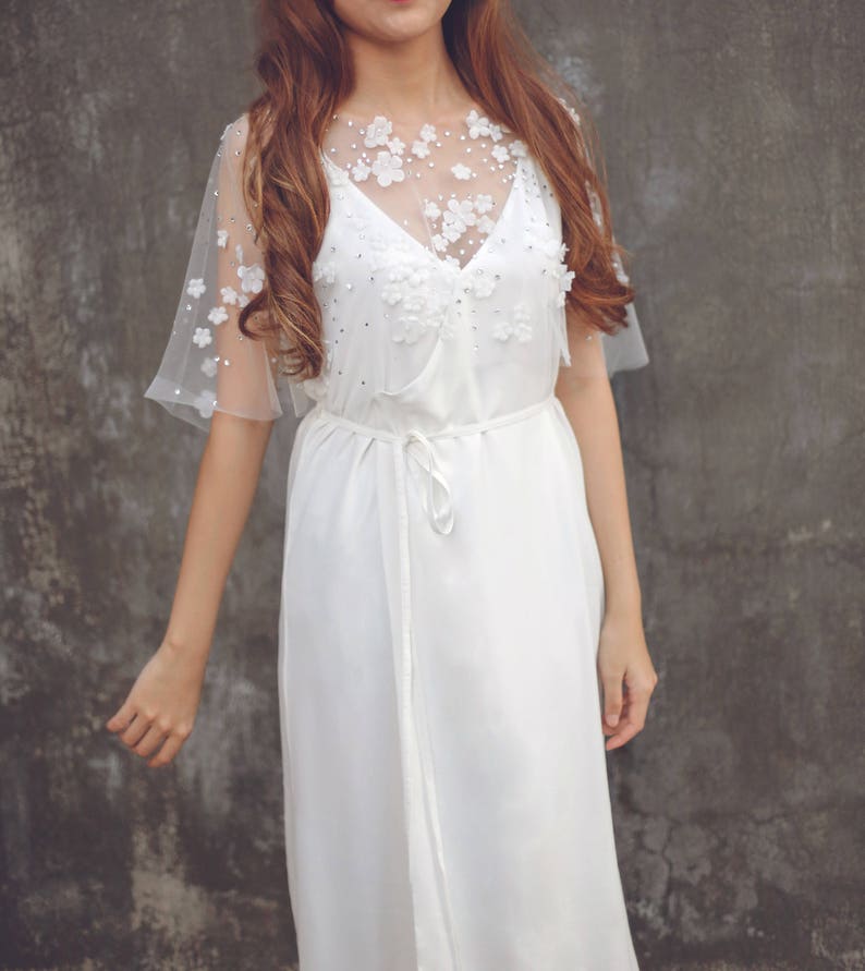 Embellished Bridal Dress Cover Up Lace Wedding Dress Cover Up Bridal Bolero Tulle Lace Bridal Cover Up Cape 97 Tulle Wedding Cape