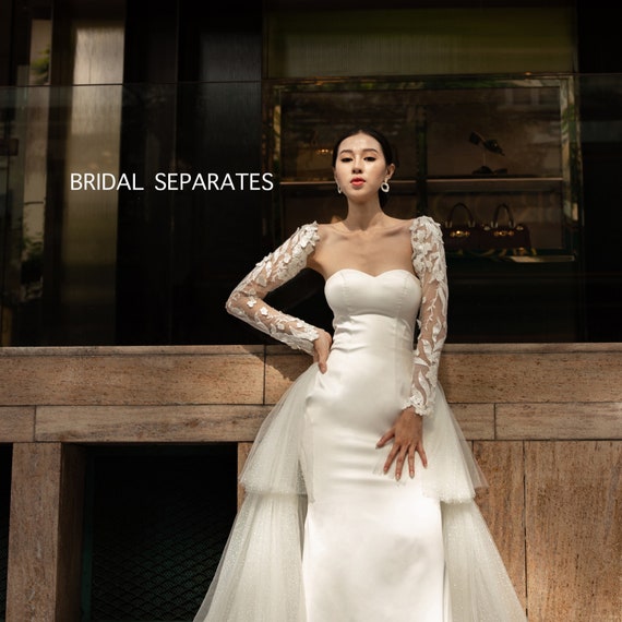 Detachable Bridal Long Sleeves, Detachable Wedding Sleeves