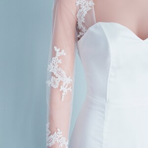 Detachable Bridal Long Sleeves, Detachable Wedding Dress Long Sleeves, Detachable Bridal Sleeves, Wedding Sleeve Attachable / "Sleeves 250" image 5