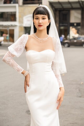 Abito Da Sposa Maniche Lunghe Staccabile, Maniche Lunghe Abito Da