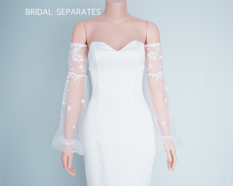 Wedding Dress Sleeves Detachable Bicep Wedding Sleeves Etsy