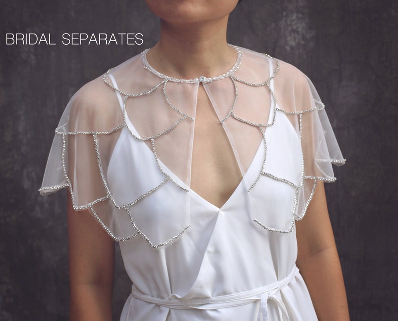 Salecrystal Bridal Capelet Rhinestones Wedding Capelet Etsy