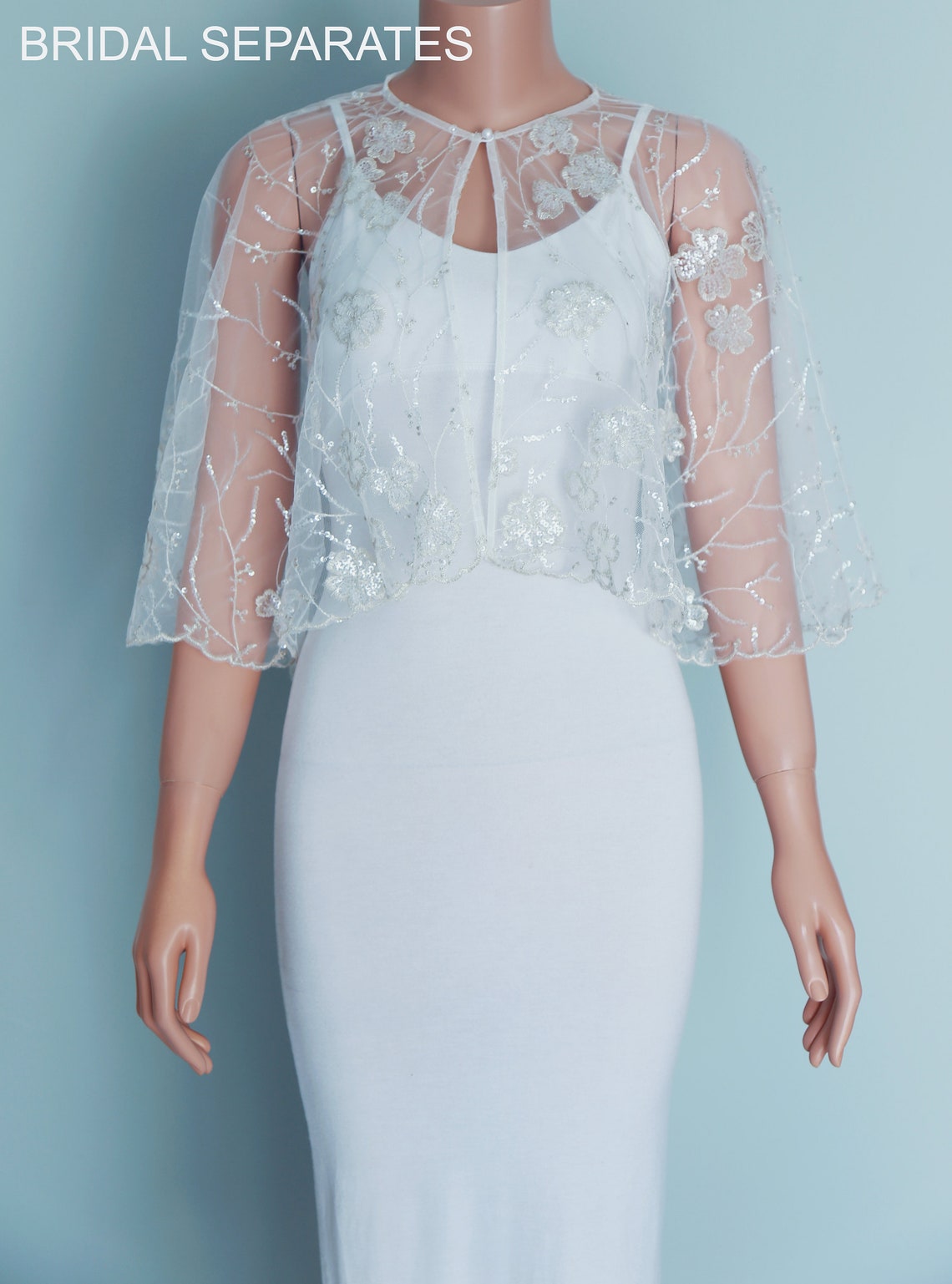sequin wedding cape