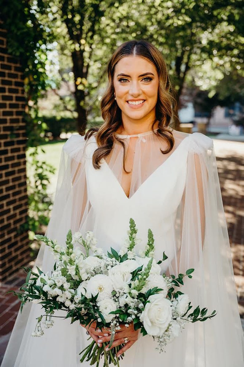 Bridal Cape Veil, Wedding Cape, Tulle Cape Veil, Shoulder Veil