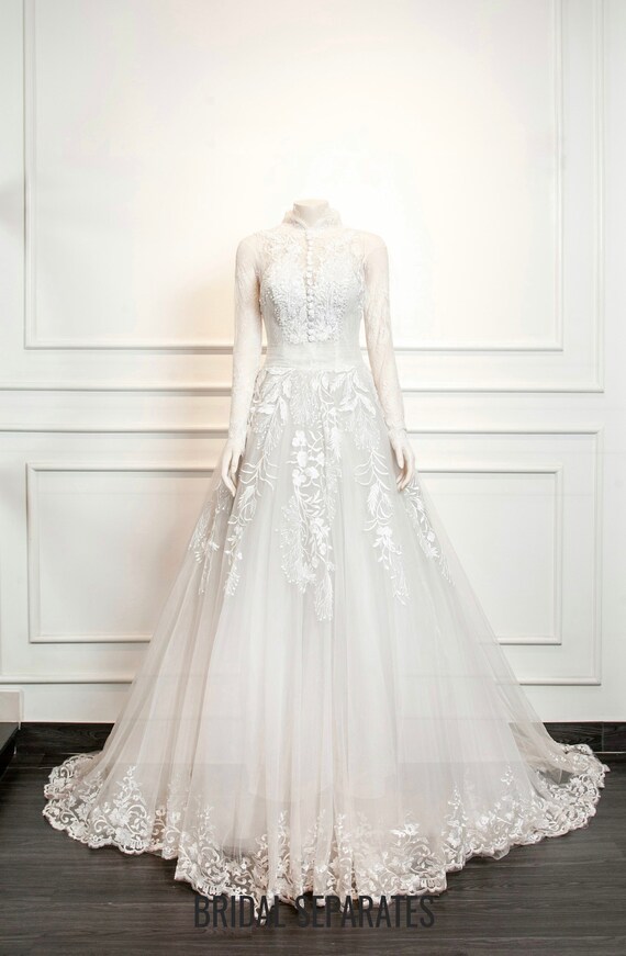 SAMPLE SALE / Lace Ball Gown Wedding Dress, Ball Gown Bridal Gown, Dusty Ivory  Bridal Dress, Rustic Wedding Gown With Lace / Ssdress 03 - Etsy