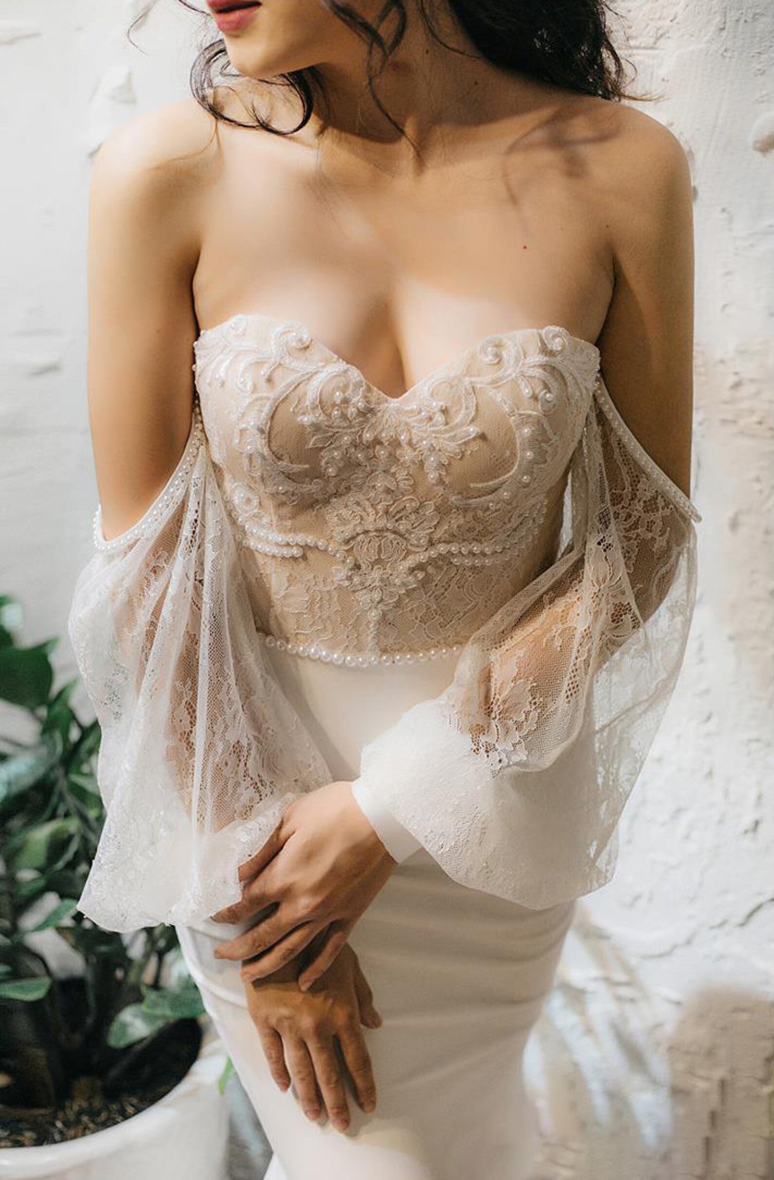 detachable bridal sleeves