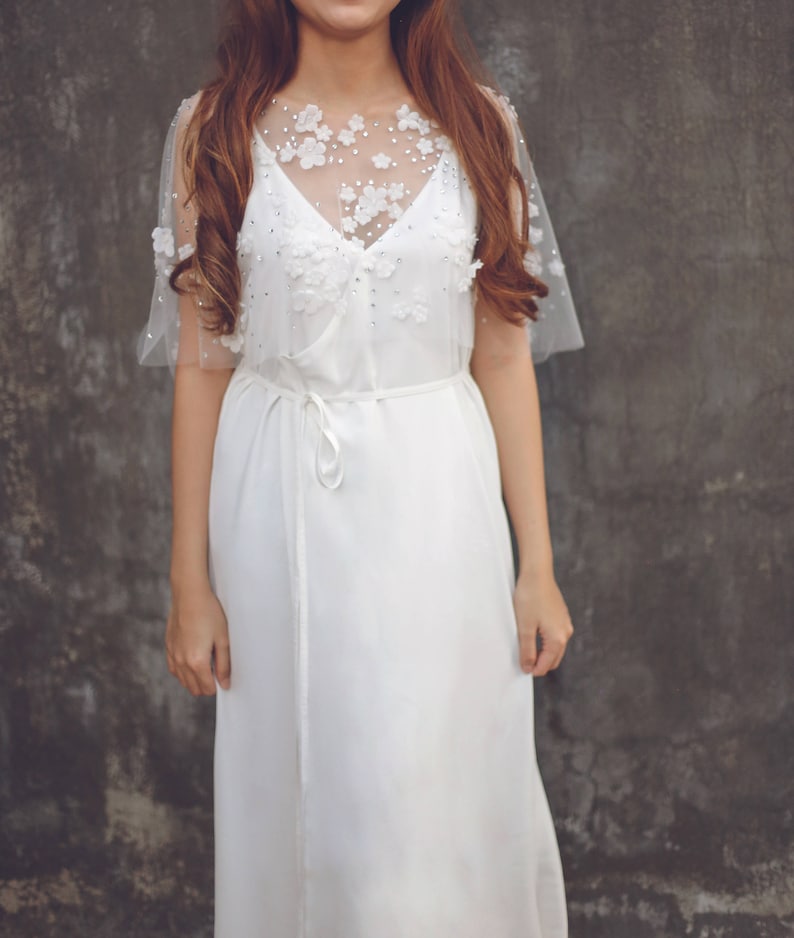 Embellished Bridal Dress Cover Up Lace Wedding Dress Cover Up Bridal Bolero Tulle Lace Bridal Cover Up Cape 97 Tulle Wedding Cape