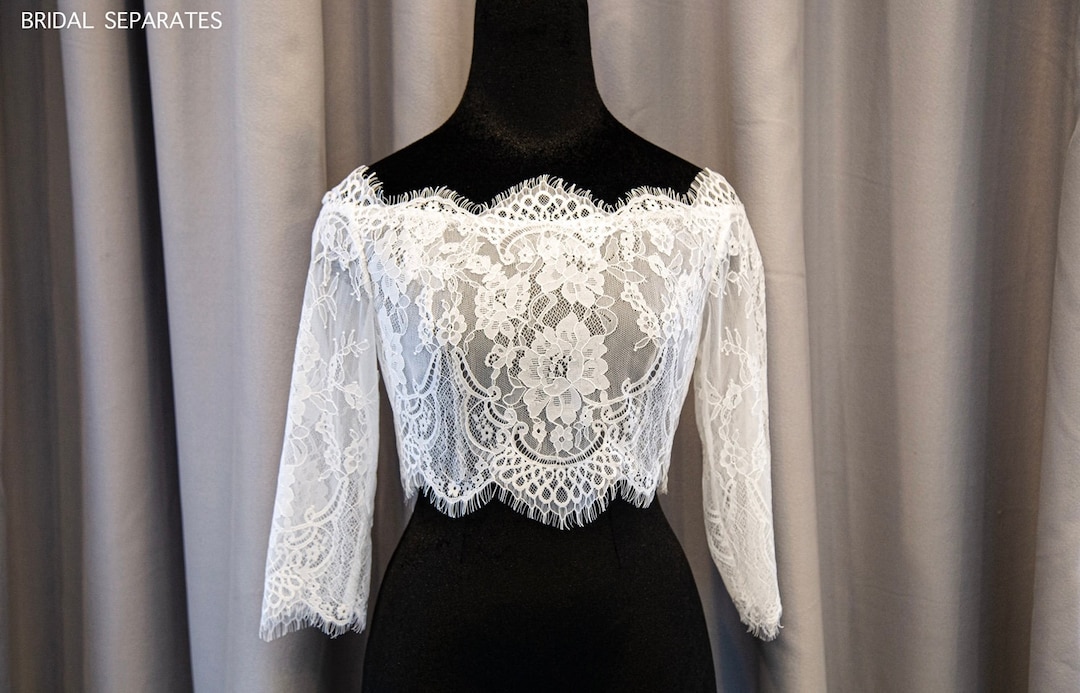 Wedding Dress Topper Lace, Bridal Dress Topper, Lace Wedding Top, Lace ...