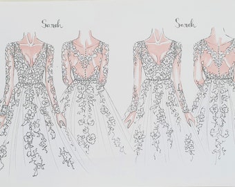 wedding gown sketch design