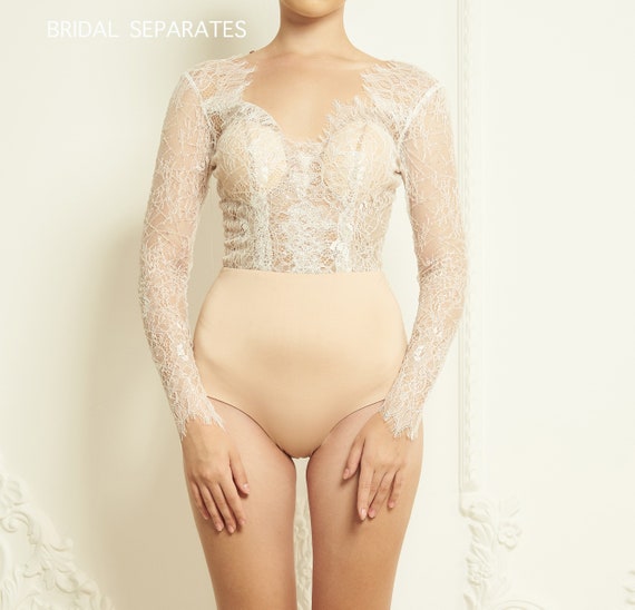 Lace Wedding Bodysuit, Lace Bridal Bodysuit, Wedding Bodysuit