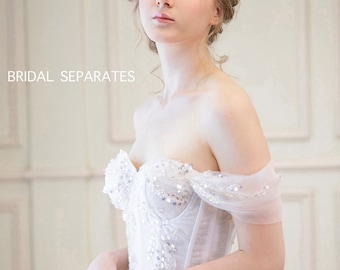Abnehmbare Ärmel für Brautkleid, Abnehmbare Ärmel für Hochzeitskleid, Abnehmbare Schulterriemen, Individuelle Brautärmel/ "Ärmel 244"