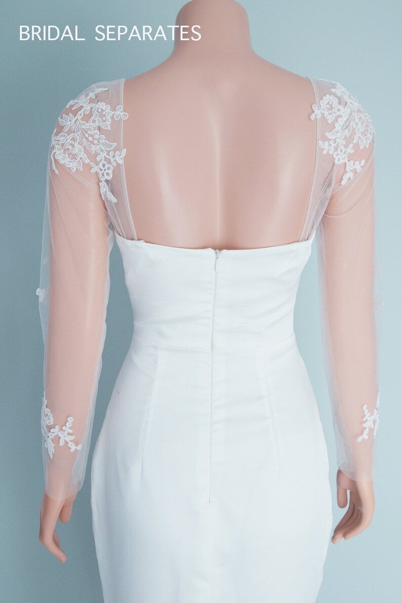 Detachable Bridal Long Sleeves, Detachable Wedding Dress Long Sleeves, Detachable Bridal Sleeves, Wedding Sleeve Attachable / "Sleeves 250" image 2