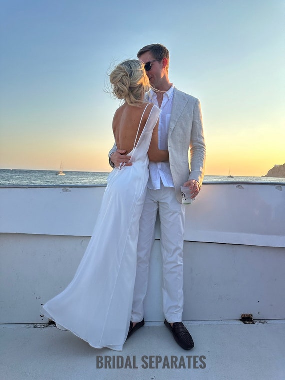 Rehearsal Dinner Bridal Dress, Silk Organza Overlay for Bridal