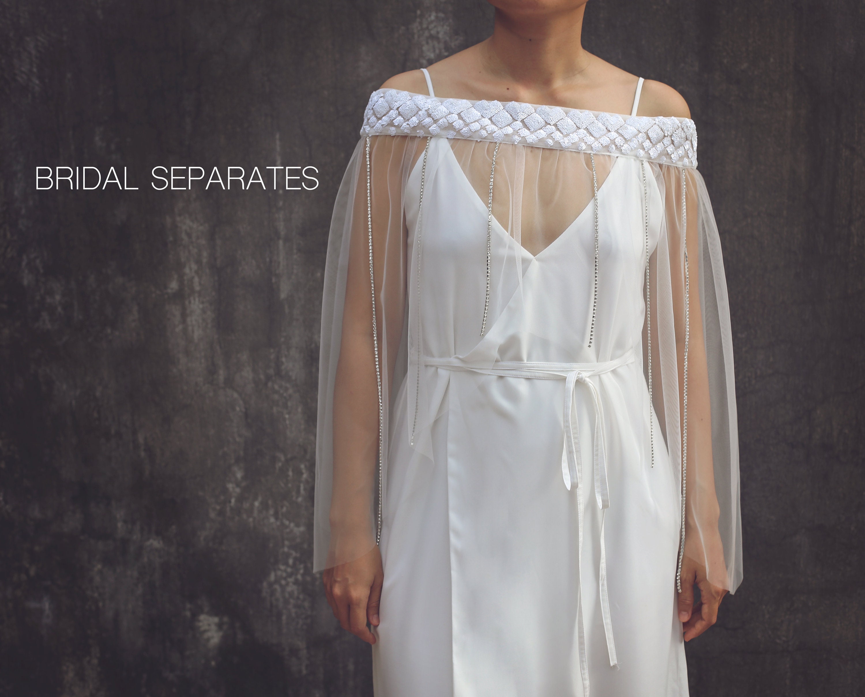 Bridal Capelet Bridal Dress Cover Up Embellished Bridal Etsy