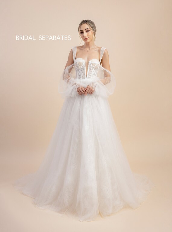 knee length dresses for ladies A-Line Plus Size Silk Wedding Dress – HAREM's Brides main image 0