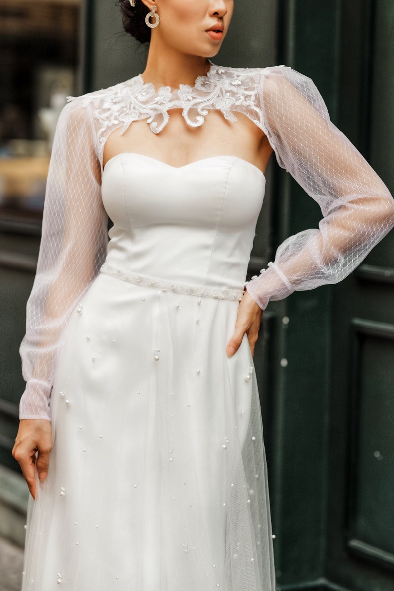 Long Sleeves Bridal Bolero Long Sleeves Wedding Bolero Etsy