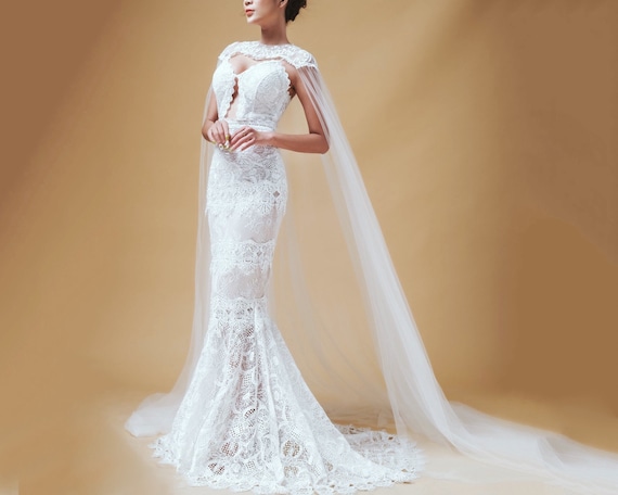 wedding lace cape