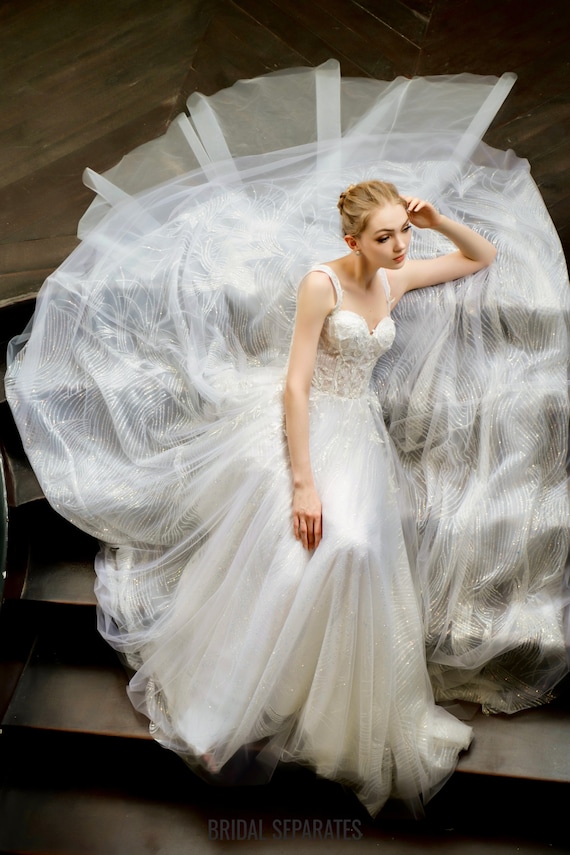 Sweetheart Ball Gown Wedding Dress, Sweetheart A line Wedding Dress with Lace, Sparkling Ball Gown Bridal Dress with Lace / Dress 44