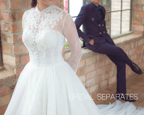 lace on top wedding dress