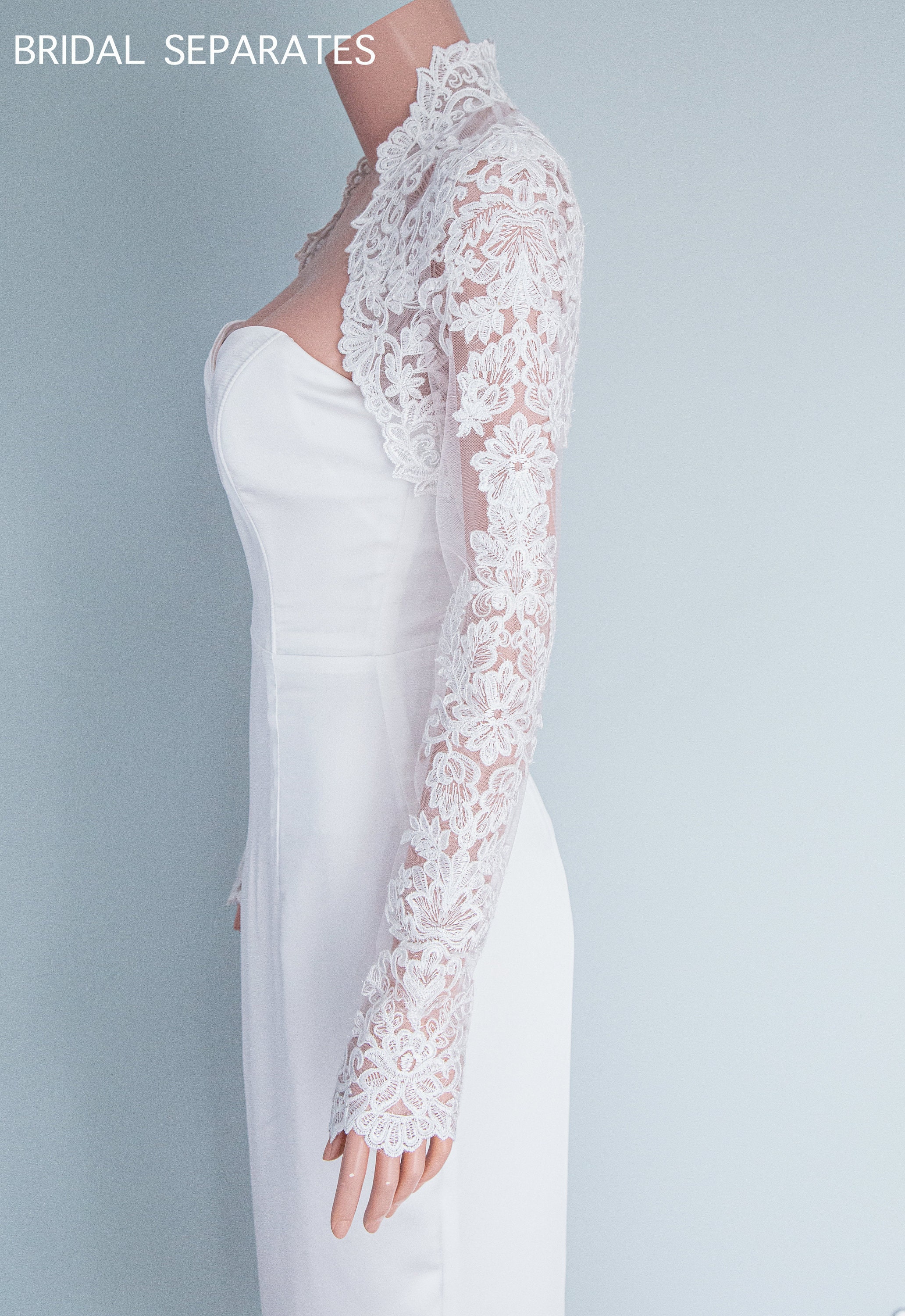 Lace Wedding Dress Bolero Lace Bridal Bolero Long Sleeve Wedding