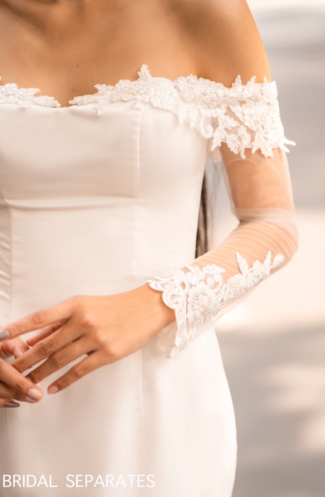 Detachable Bridal Long Sleeves Detachable Wedding Long Etsy