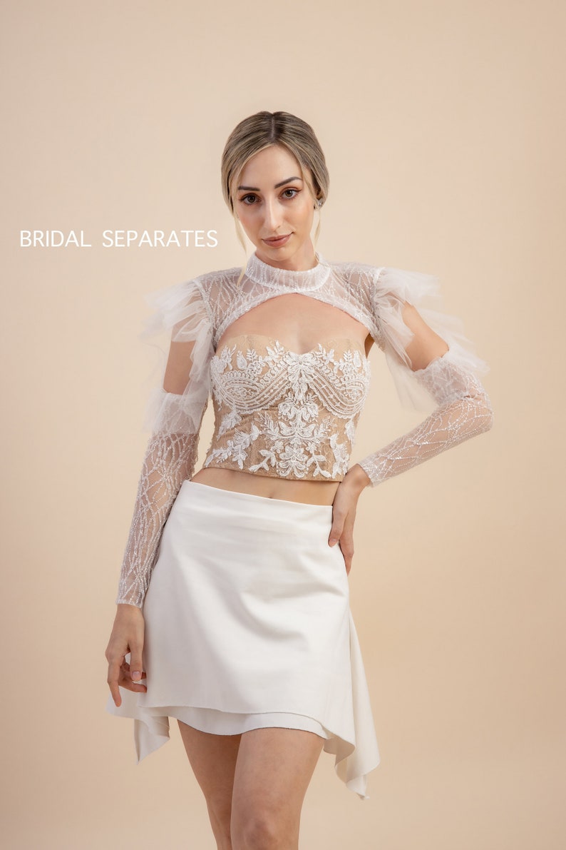 Long Sleeves Bridal Bolero Long Sleeves Wedding Bolero Etsy