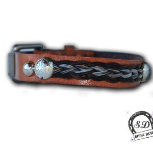 Corazón tejido # 2 Pulsera de pelo de caballo