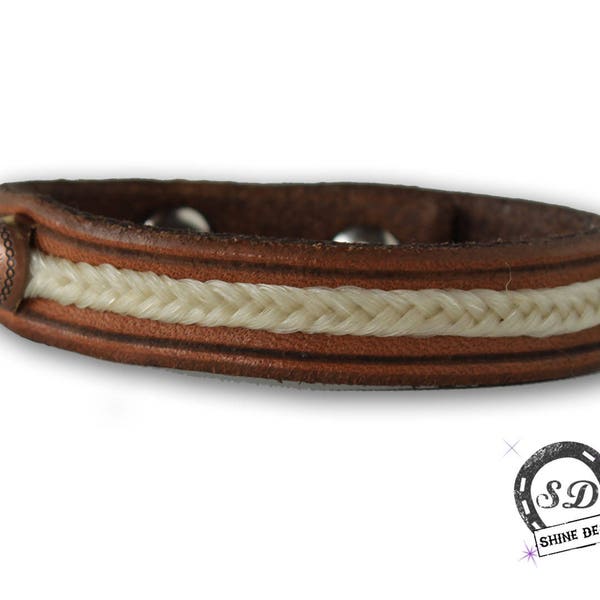 Leather horsehair bracelet