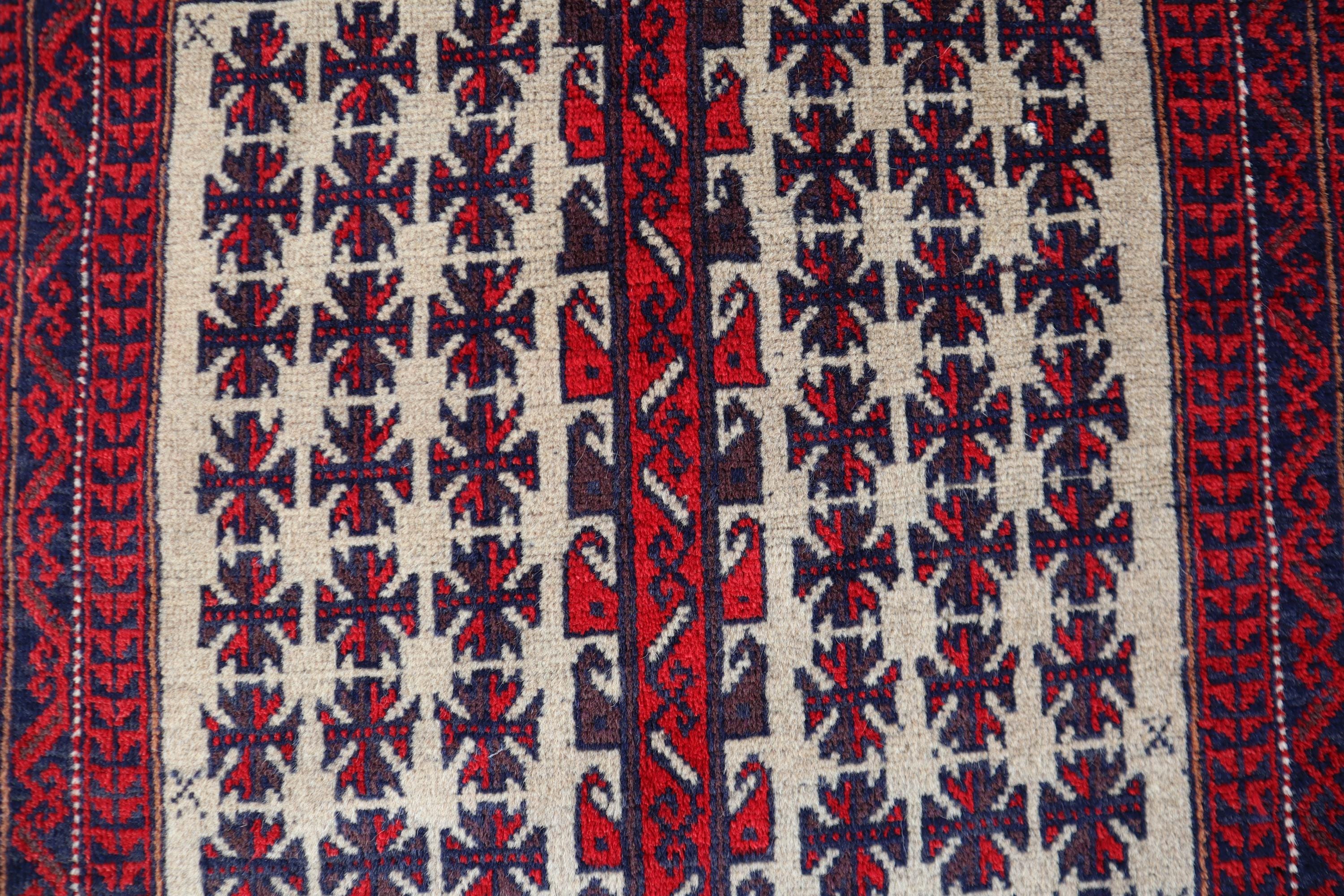 3x5 ヴィンテージ アフガニスタン 祈祷用ラグ - 部族遊牧民ウール ラグ