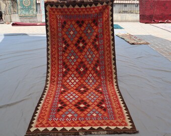 12.9 x 7.8 フィート maimana ヴィンテージ キリム ラグ トライバル