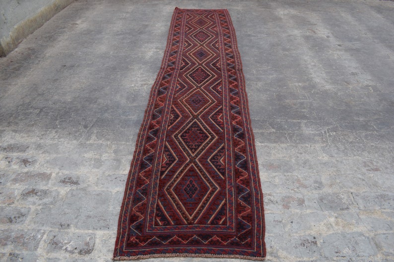 Gorgeous Mushwani Runner Tribal Rug Any Room D\u00e9cor Rug Wool Rug Size; 78 x 378 Tropical Rug CM