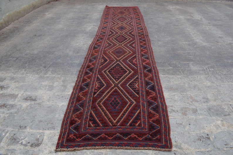 Gorgeous Mushwani Runner Tribal Rug Any Room D\u00e9cor Rug Wool Rug Size; 78 x 378 Tropical Rug CM