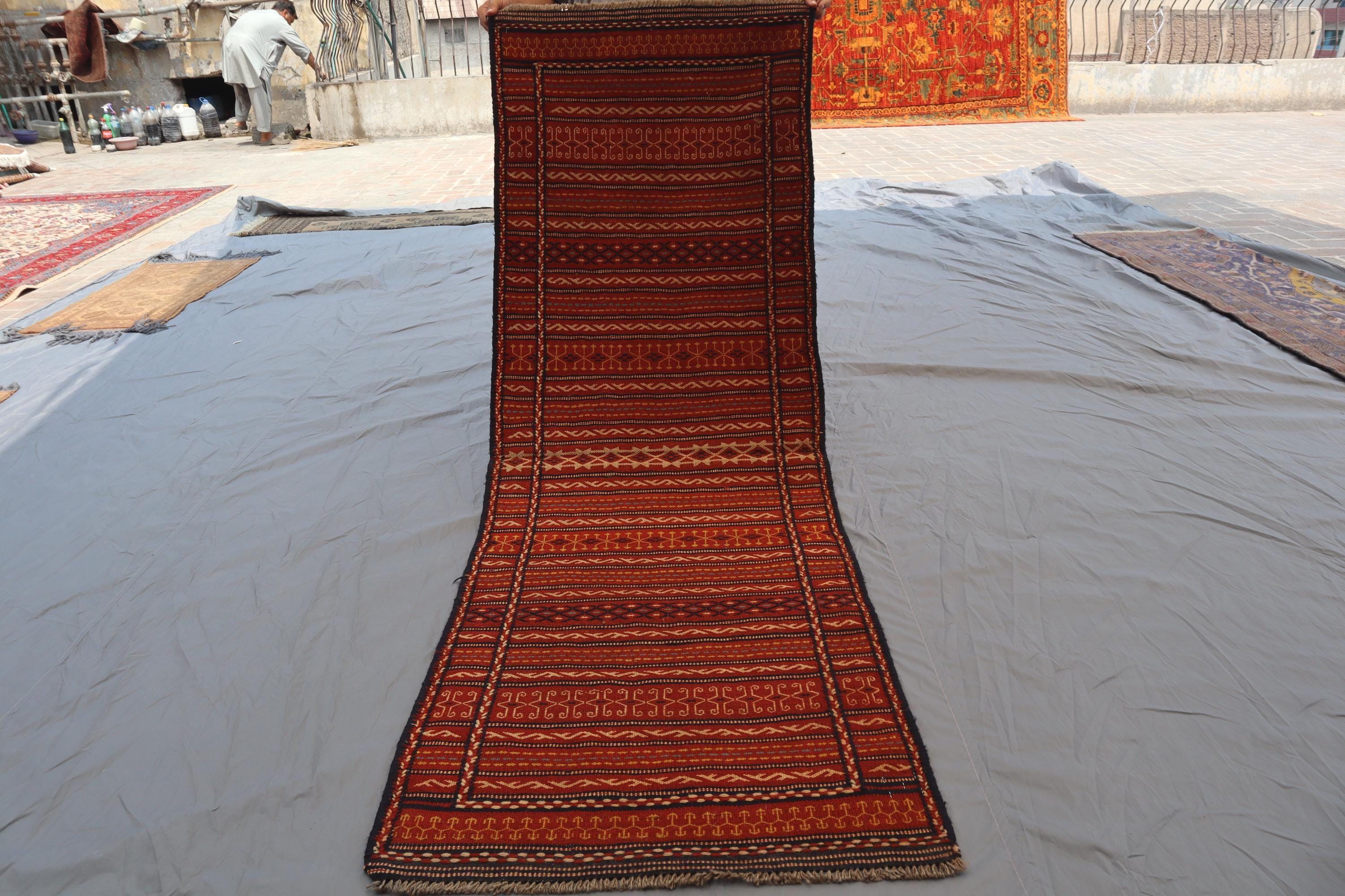 アフガンキリム バルーチ族 ランナー 廊下用 アフガンキリム バルーチ