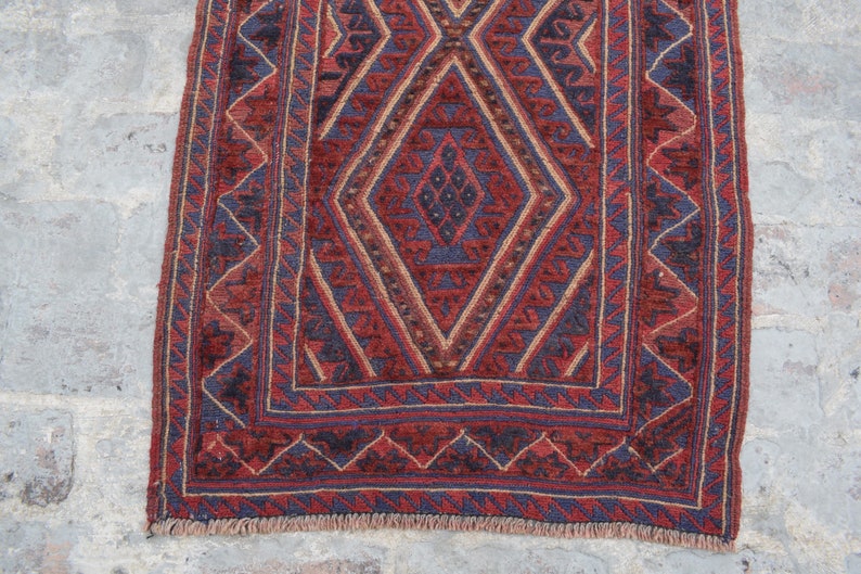 Gorgeous Mushwani Runner Tribal Rug Any Room D\u00e9cor Rug Wool Rug Size; 78 x 378 Tropical Rug CM