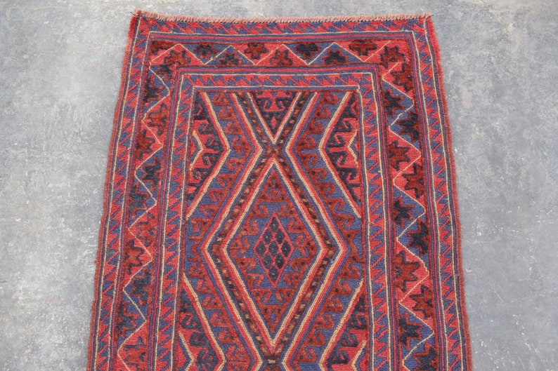 Gorgeous Mushwani Runner Tribal Rug Any Room D\u00e9cor Rug Wool Rug Size; 78 x 378 Tropical Rug CM