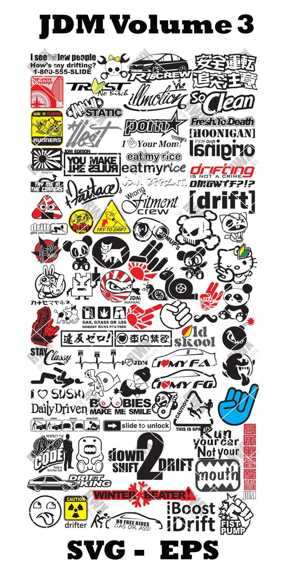 JDM Volume 3 Vector Graphics Sticker Cutting File In SVG EPS.